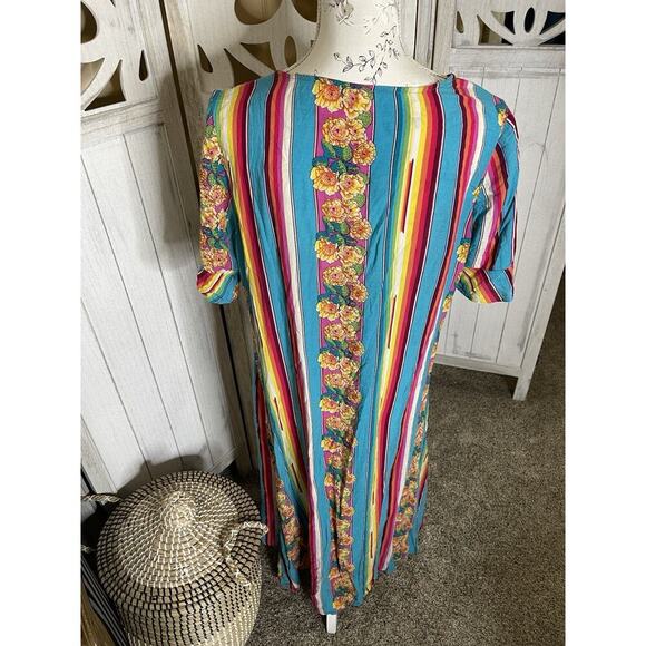 Roper Duster Long Top Rainbow Floral Colorful Size XL - Picture 3 of 7